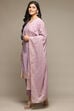 Red Cotton Straight Kurta Pants Suit Set image number 5