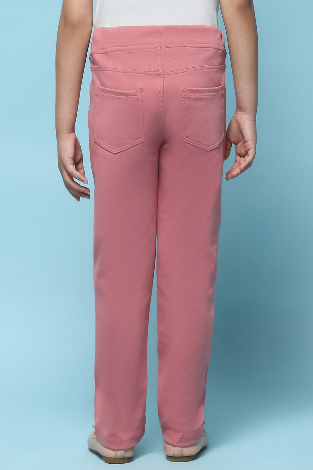 Onion Pink Cotton Lycra Skinny Jeggings image number 5