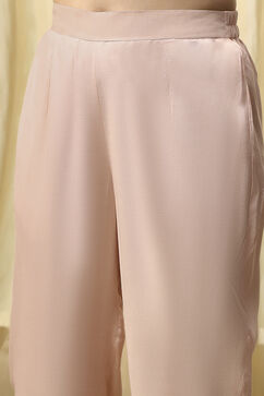 Beige Cotton Blend Machine Embroidered Unstitched Suit Set image number 3