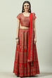 Turquoise Art Silk Straight Kurta Lehenga Suit Set image number 5
