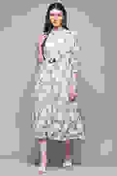 White Polyester Tiered Dress image number 5