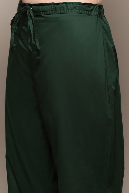 Navy Cotton Straight Kurta Palazzo Suit Set image number 2