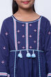 Indigo Cotton Anarkali Kurta Legging Suit Set image number 1