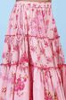 Pink Cotton Printed Tiered Lehenga Set image number 2