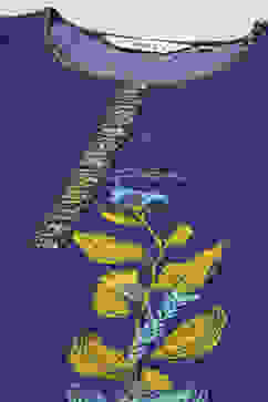 Navy Rayon Straight Printed Kurta image number 5