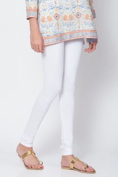 White Cotton Solid Churidar image number 0