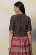 Black Straight Art Silk Printed Short Top image number 5