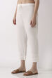Off White Cotton Regular Pants image number 2
