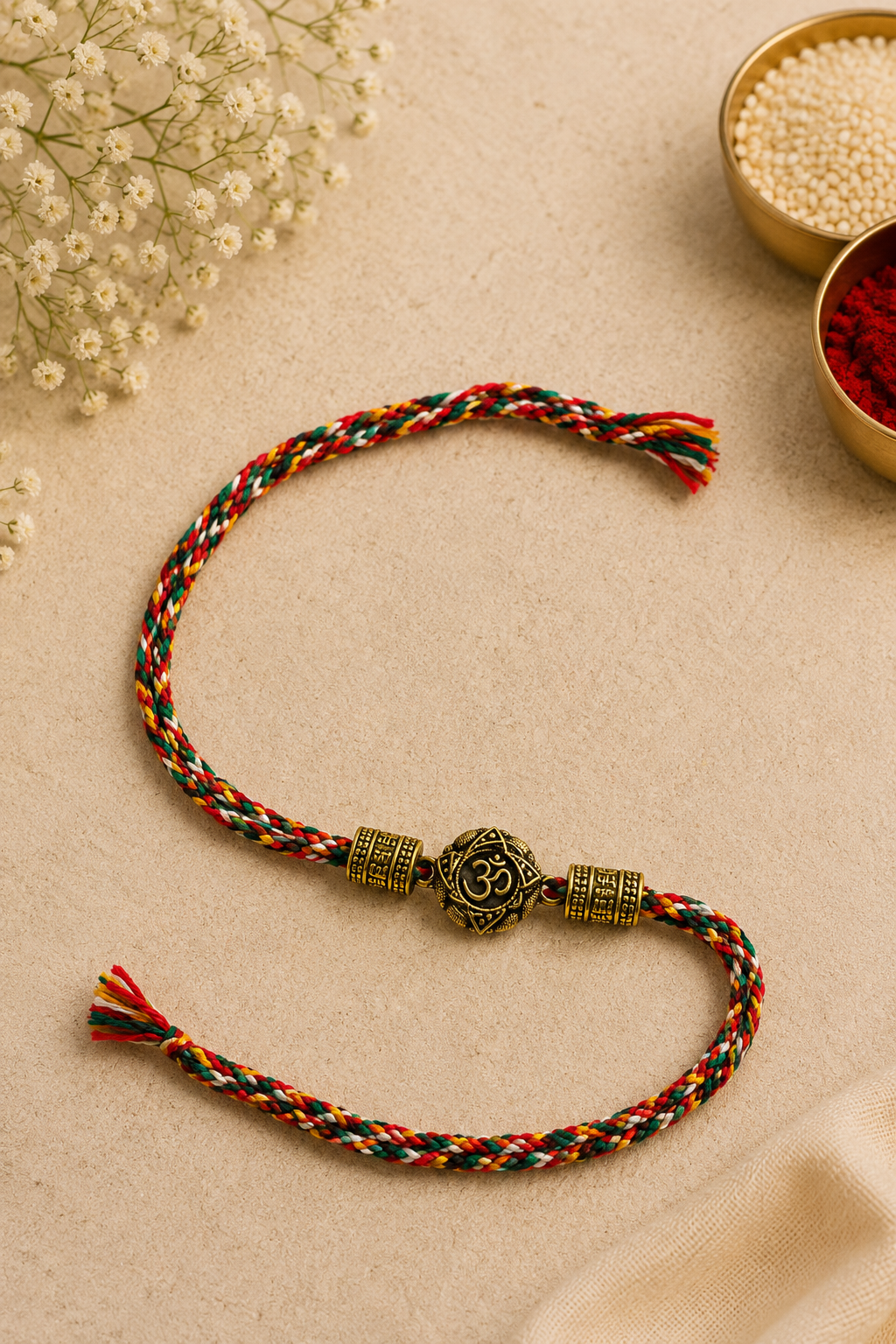 Multicolor Divine Om Chakra Rakhi image number 2