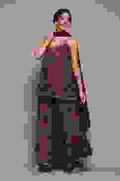 Maroon Cotton Printed Suit Set image number 4