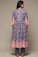 Blue Cotton Gathered Kurta Pants 2 Piece Set image number 4
