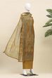 Rust Cotton Printed Unstitched Kurta Set image number 4