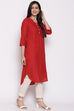 Blue Cotton Solid Kurti image number 3