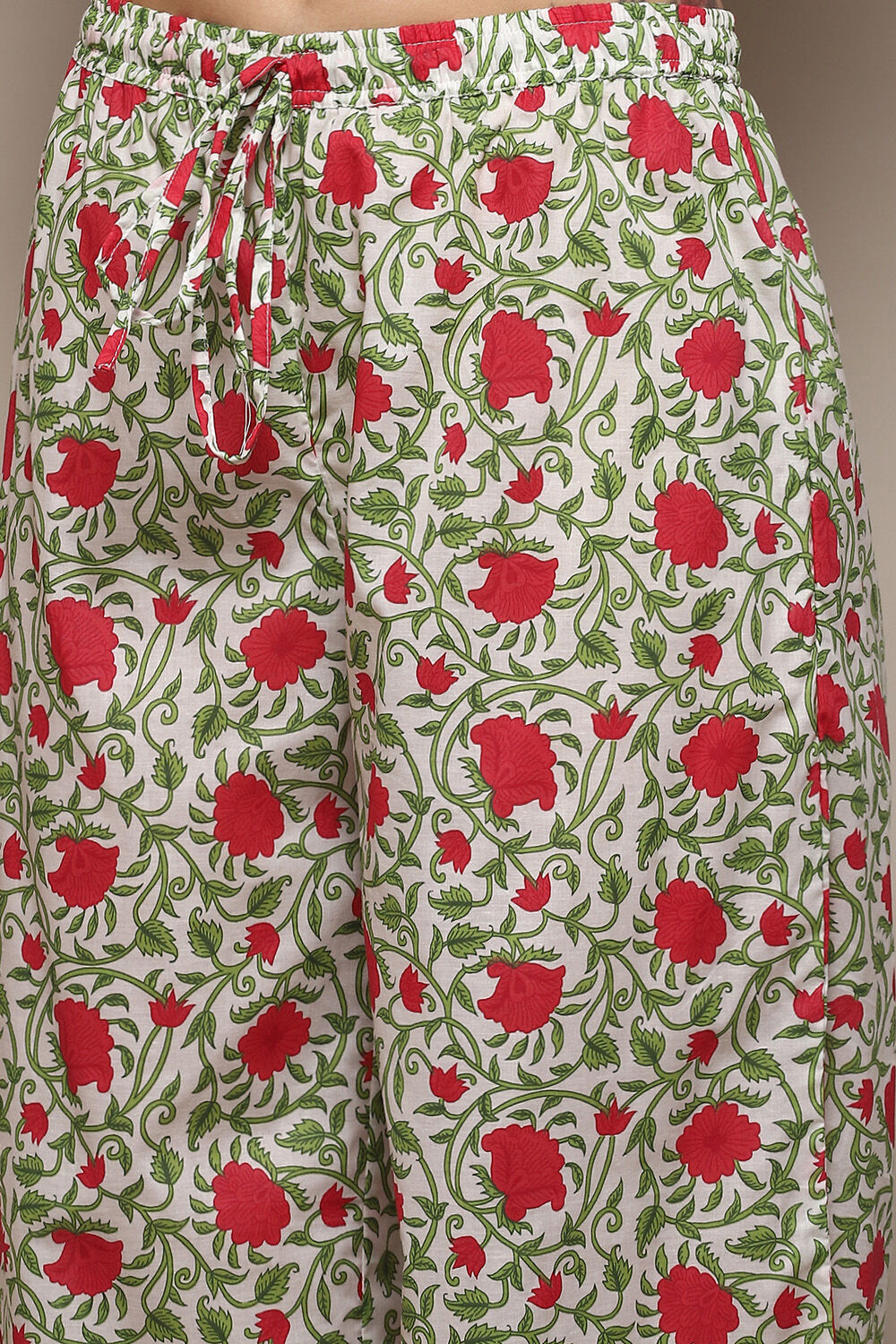 White Voile A-Line Kurta Palazzo Suit Set image number 2