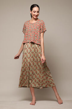 Jade Blue Cotton Printed Sleepwear image number 0
