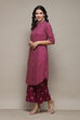 Grey Cambric Narrow Kurta Pant Suit Set image number 3