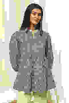 Green Cotton Printed Short A-Line Kurta image number 6