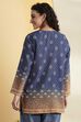 Blue Polyester Straight Kurti image number 4