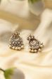 White Brass Gold-Plated Chandbali Earrings image number 2