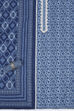 Indigo Cotton Screen Print Unstitched Suit Set image number 1