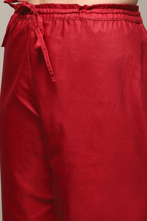 Sap Green Art Silk Straight Kurta Palazzo Suit Set image number 2