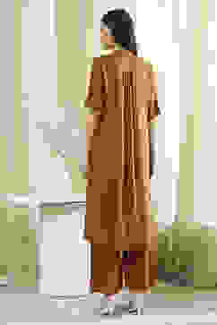 Brown Solid Straight Kurta Set image number 4