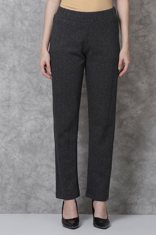 Navy Straight Cotton Pants image number 0
