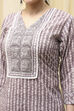 Grey Cotton Printed Unstitched Suit Set image number 2