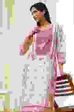 Pink Cotton Printed Straight Kurta image number 6