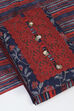 Navy Blue Cotton Unstitched Suit Set image number 6
