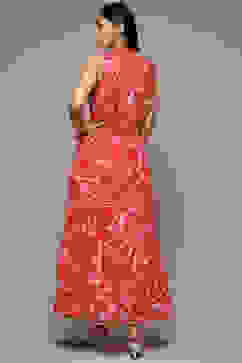 Coral Cotton Blend Tiered Dress image number 2