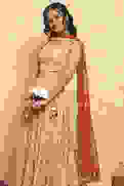 Yellow Polyester Lehenga Set image number 7