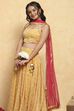 Yellow Polyester Lehenga Set image number 7