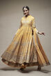 Mustard Cotton Anarkali Suit Set image number 0