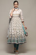 Yellow Voile Anarkali Kurta Churidar Suit Set image number 7