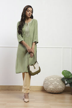 Almond Beige Cotton Flax Regular Pant image number 0