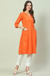Blue Cotton Solid Kurti image number 0