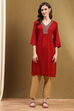 Bottle Green Solid Gathered Straight Kurta image number 5