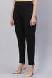 Navy Straight Poly Viscose Leggings image number 2