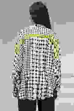 Ivory Viscose Asymmetric Printed Top image number 3