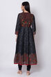 Black Cotton Anarkali Kurta Churidar Suit Set image number 5