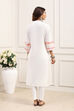 White Cotton Straight Kurta image number 3