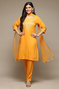 Mango Rayon Straight Kurta Pants Suit Set image number 0