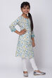 White Cotton Straight Kurta Churidar Suit Set image number 3