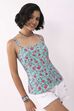 Turquoise Cotton Printed Straight Top image number 3