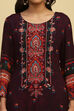 Purple Printed Straight Kurta Set image number 1