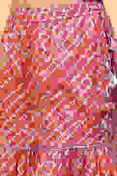 Aqua and Coral Pure Cotton Printed Peplum Suit Set image number 3