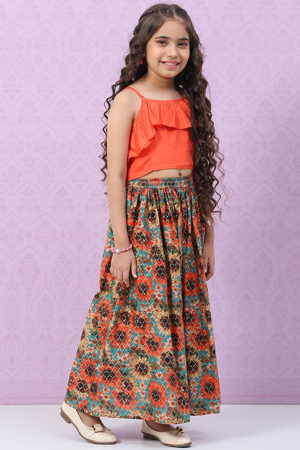 Red Viscose Straight Printed Kurta Set image number 5