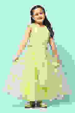 Green Nylon Embroidered Suit Set image number 0