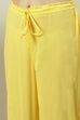 Yellow Cotton Blend Kalidar Kurta Pants Suit Set image number 2